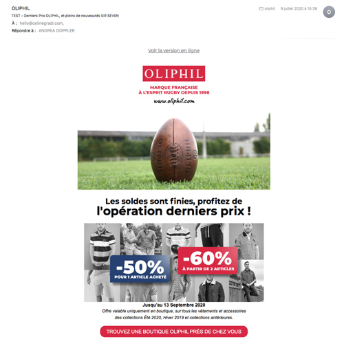 newsletter pour Oliphil